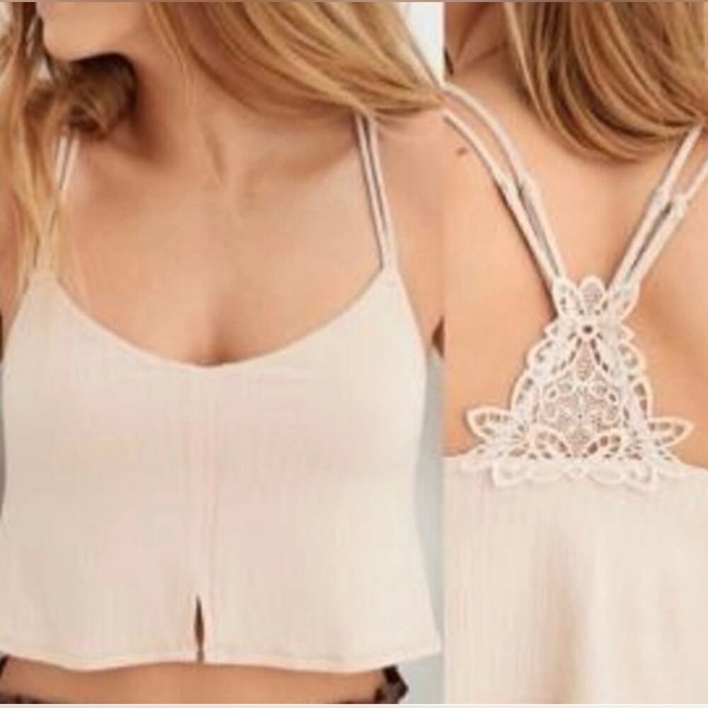 NWOT aerie ribbed crochet racerback crop top size XXL
